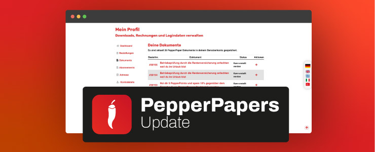 Symboldbild Neue Funktionen für dich auf PepperPapers.de