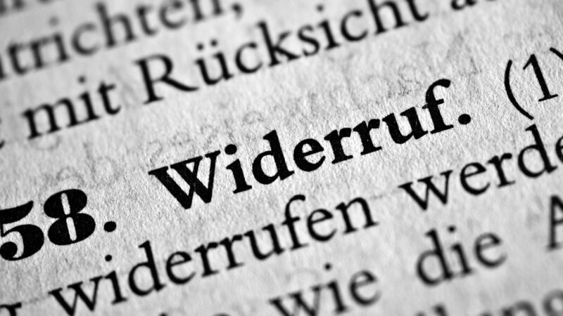 Symboldbild Widerrufshammer vom Europäischen Gerichtshof