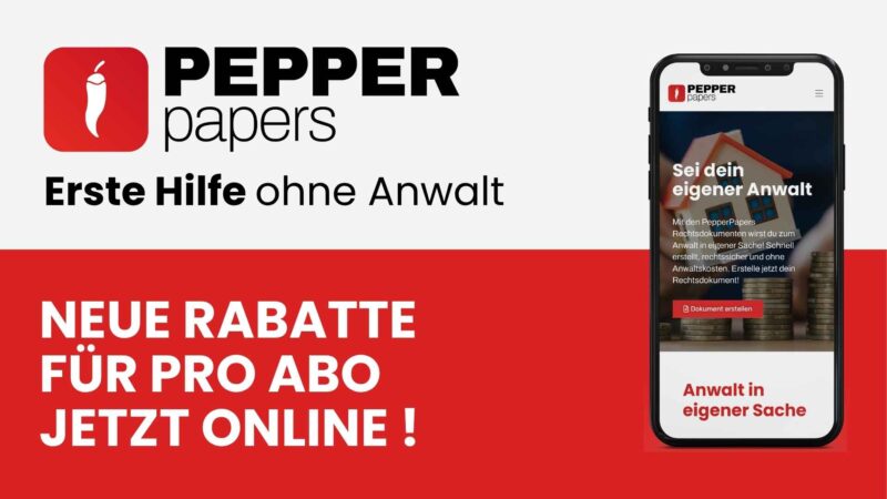 Symboldbild PepperPapers Pro Abo: Alle Rechtsdokumente für Profis & Unternehmen!